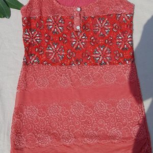 Peach Colour Festive Partywear Top