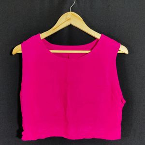 Pink Cropped Top For Woman | Bust 40 | Length 17