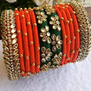 Handmade Silk Thread Bangles Set