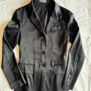 Vintage Black Paco Rabanne Pinstripe Blazer