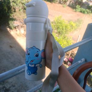 White Water Bottle With Straw