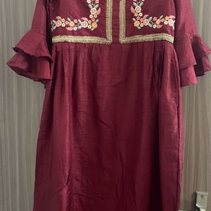 Cottinfab Maroon Kurta Set