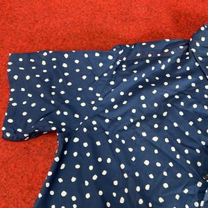 Navy Blue Dotted Shirt