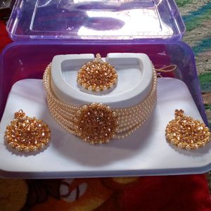 Necklace Earrings Maang Tikka