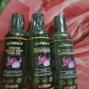 Onion Black Seed Hair Oil, Shampoo And Conditione