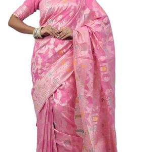 New Banarasi Soft Cotton Linen Saree