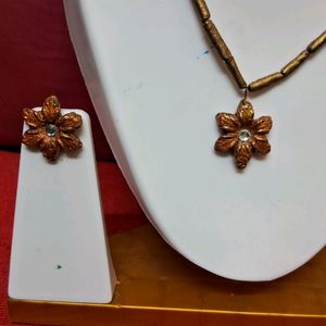 Handmade Rose Gold Terracotta Jewellery Set