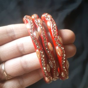 Red Lehati Bangles