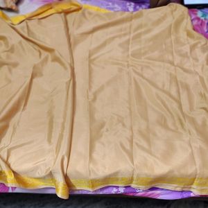 Poly Silk Saree Beige Colour