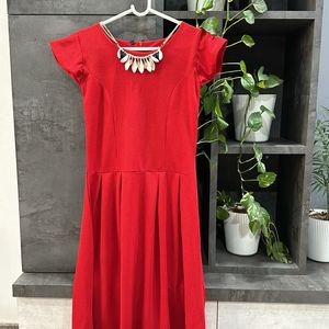Beautiful Red Knee Length Dress