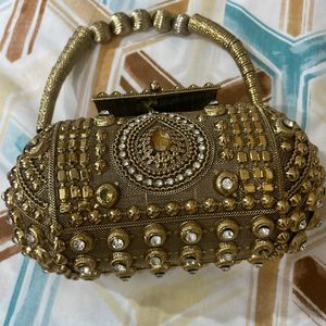 Bridal Golden Antique Purse