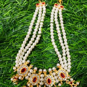 Kundan Moti Mala Sets With Earrings