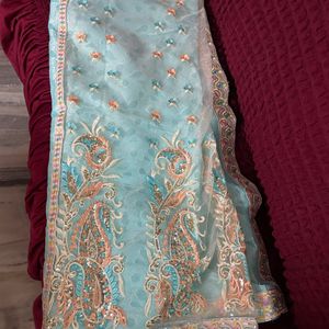 Beautiful Light Blue Saree *new* Never Used