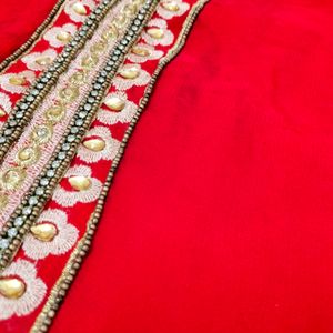Vibrant Red Stitched Suit