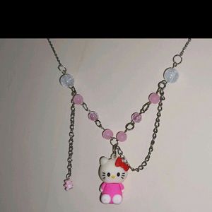 KAWAI PINK HELLO KITTY NECKLACE