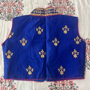 Gotta Patti Rajasthani Work Royal Blue Blouse