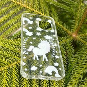 iPhone 13/14 Unicorn Printed Transparent Silicone