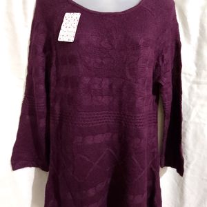 Wine Woolen Top