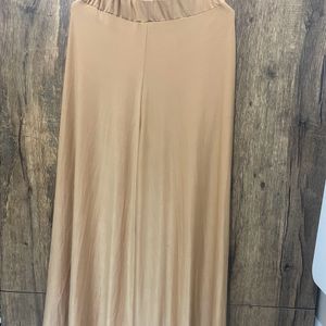 Nude Golden Palazzo Skirt