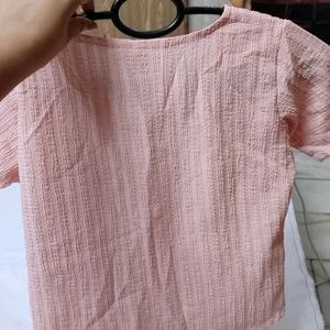 Peachy Pink Color Crop Top