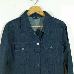 Navy Blue Denim Jacket For Women's