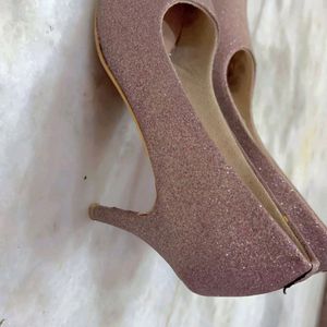 Golden Sparkle Heels Night Party Wear