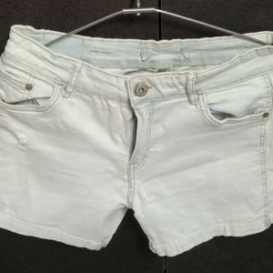 White(Blue Tone) Denim Shorts (New)