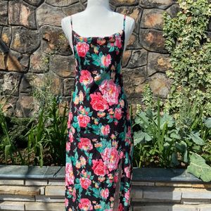 Floral Midi Backless Dress