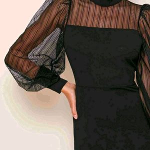 Black Bodycon Net Dress