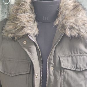 H&M Jacket Coat Divided H&M Hunter Green Hooded Ja