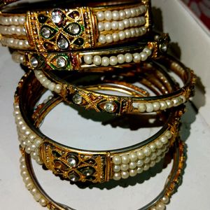 Set Of Pearl Marwadi Bangle