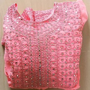 Women's Pink Gown With Dupatta