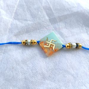 Pastel Blue Sathiya Resin Rakhi