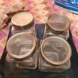 Four Pcs Glass Jars