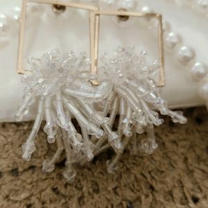 White Fancy Earrings