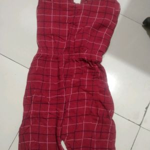 Red Jump Suit ( Bust 26 Weast 24 And