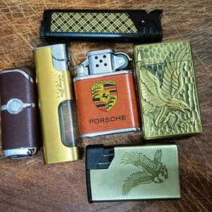 6 Different Type Metal Lighter Combo Set