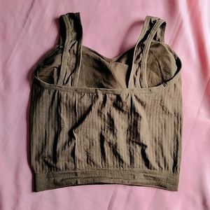 Brown Padded Crop Top