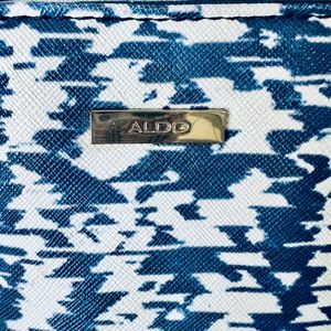 Aldo Tote Bag With Sling Belt-Blue,White & Orange