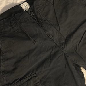 Black Relaxed Fit Cargos (mens)