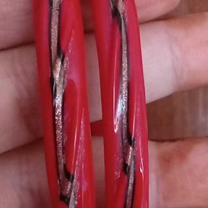 Beautiful Red Regular Bangles