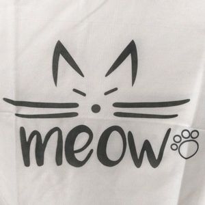 cute white top with meow wording