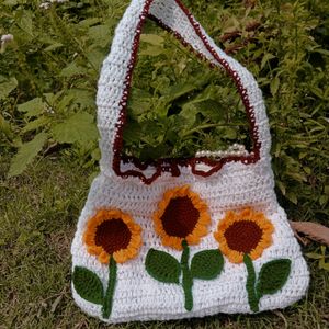 Comb Of Crochet Sunflower 🌻 Bag&Tulip Bouquet🌷