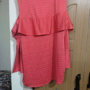 Neon Red Color Top XXL size