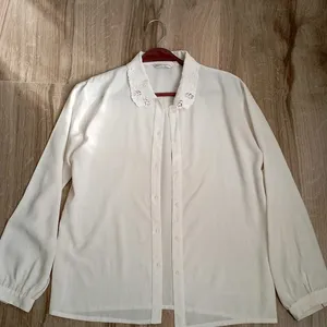 Vintage White Shirt With French Bishop Sleeves.