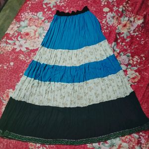 Blue,White, Black Skirt