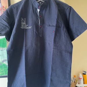 Navy Blue Kurta Shirt For Men