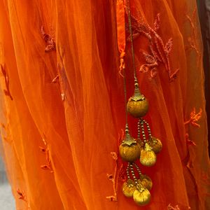 Orange Crop Top ,choli Lehenga