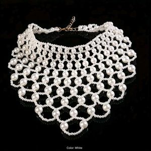 Handmade Faux Pearl Choker Necklace