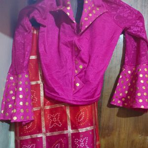 Chiffon Saree With readymade Blouse